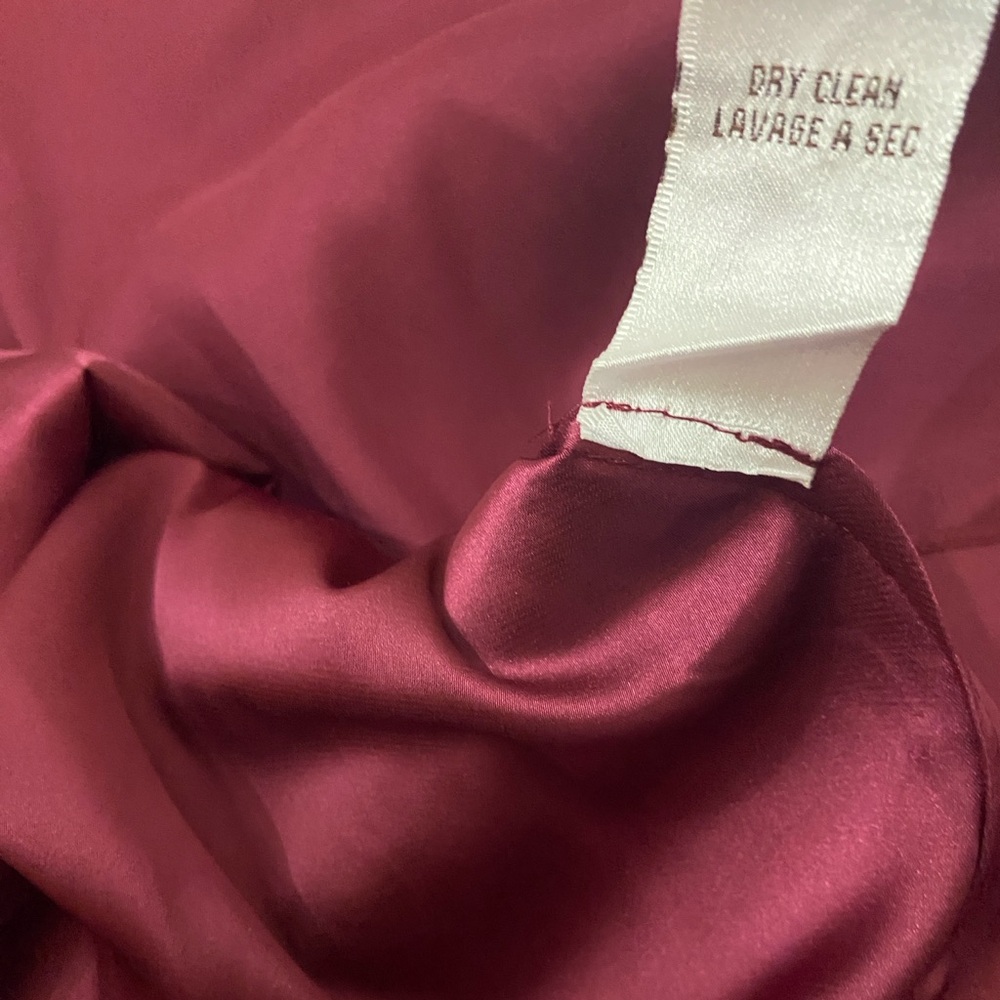 BADGLEY MISCHKA Cranberry 100% Silk A-Line Strapless Sweetheart Neckline Gown 6 - Picture 5 of 15